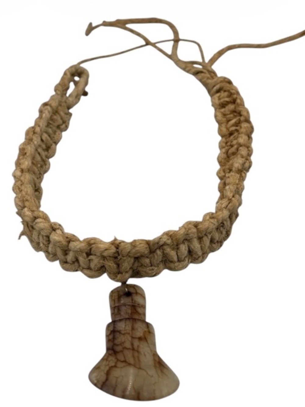 15.5” Handmade Thick Hemp 6.5” Adjustable Necklace W/ Pendant